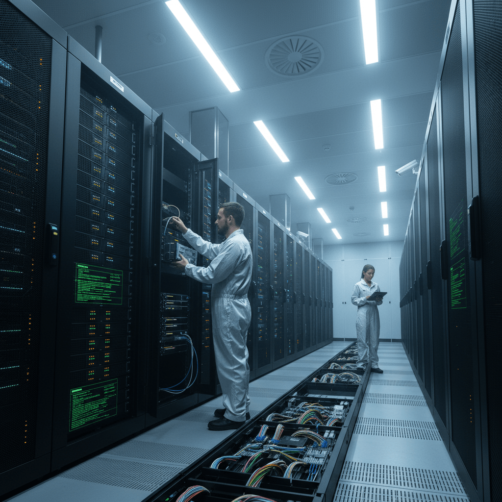 Salle de serveurs et équipements réseau sécurisés pour une agence gouvernementale
