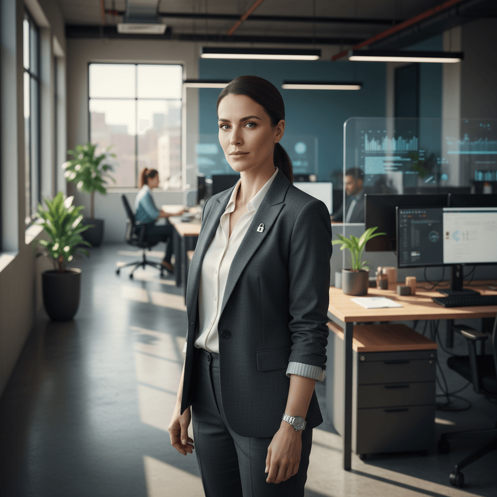 Marlène NYOTA, Directrice des Ressources Humaines de GTS SARL, en tenue professionnelle